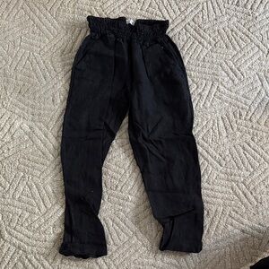 Enme Black Smocked Waist Pants
